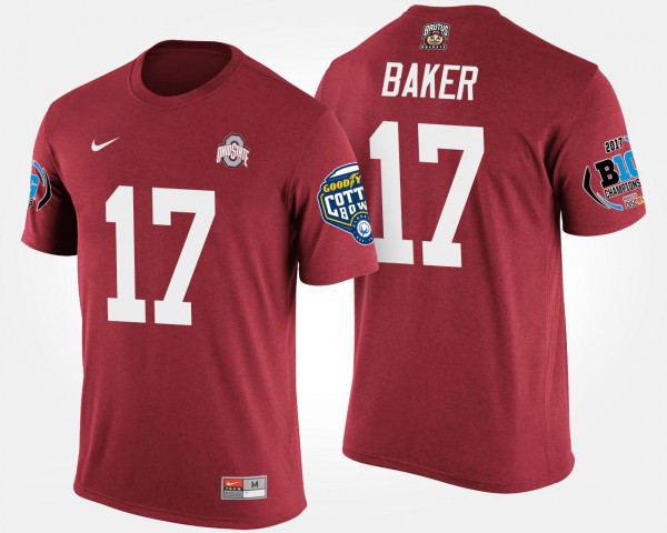 Ohio State Buckeyes Jerome Baker Men's #17 Big Ten Conference Cotton Bowl Bowl Game Scarlet College Football T-Shirt 2404OXFD5